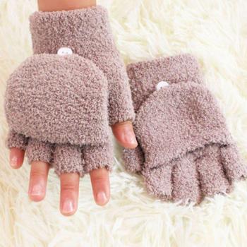 1 Pair Fingerless Winter Gloves for Women and Girls