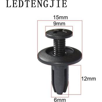 50pcs Black Plastic Push Clips for Car Door Trim