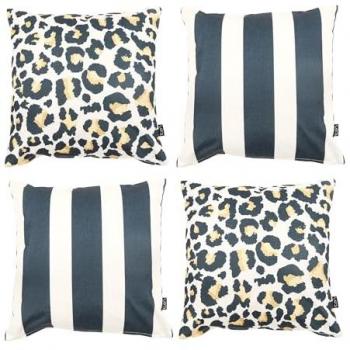 Kyoto Fabric Waterproof Bean Bag Pad – Black & Sunset Stripes