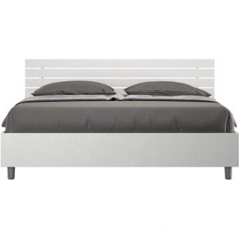 Letto Contenitore Doppio Ankel 160x190 Testata Dritta Bianco Frassino