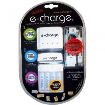 E‑Charge PowerKit 4 AA NiMH 2000 mAh (Multi‑Appareil)