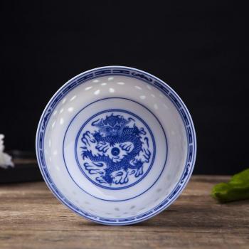 Soporte de Cerámica Dragón Azul y Blanco