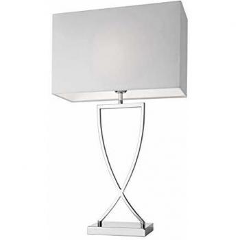 Lampe de chevet Toulouse en blanc et chrome