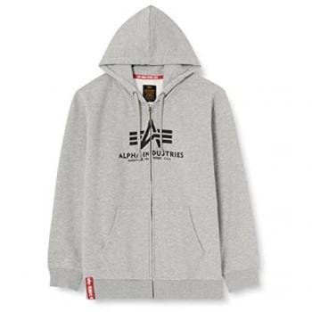 Felpa Con Zip Basic Grey Heather Alpha Industries XL
