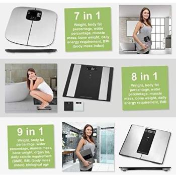 Professionnel Care 330071 PC PW 3007 FA 8 en 1 en verre pèse-personne électronique avec insert en acier inoxydable