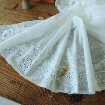 130x50cm Cotton Sewing Lace Fabric with 3D Hollow Design