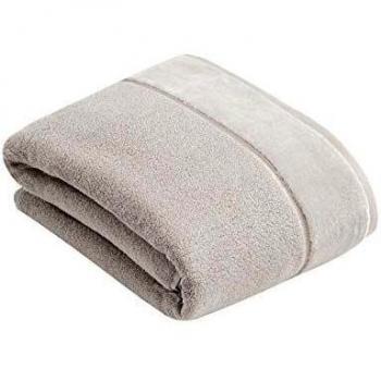 Badetuch VOSSEN Pure, grau (stone), B:100cm L:150cm, Frottier, Obermaterial: 100% Baumwolle