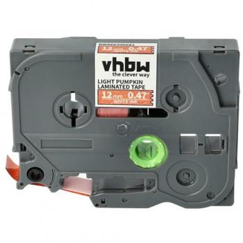 Vhbw Label Tape for Brother PT 1005F, 12mm, White on Orange (Pumpkin Pattern)