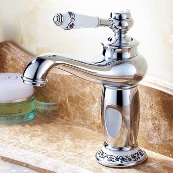 Antique Bronze Solid Brass Bathroom Sink Faucet Single Handle Water Mixer