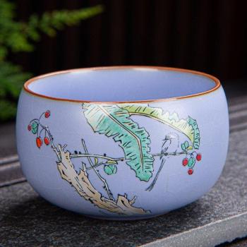 100ml Travel-Friendly Ru Kiln Ceramic Tea Bowl
