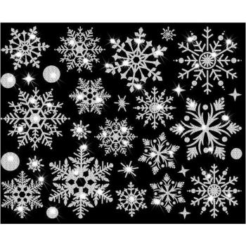 Gold Christmas Snowflake Holiday Wall Decals