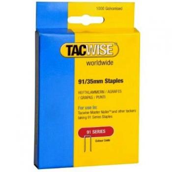 Tacwise Type 91 35mm Galvanised Narrow Crown Staples Pack of 1000