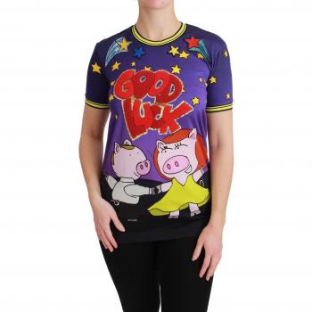Dolce & Gabbana Purple Year of the Pig Cotton T-shirt