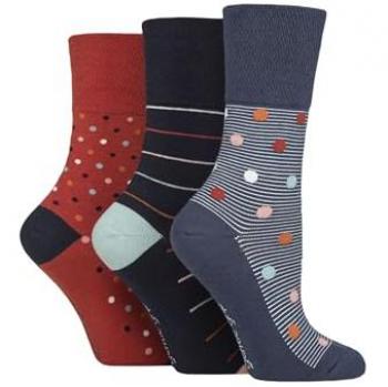 Gentle Grip Cotton Patterned Socks for Women