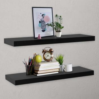 Étagères murales flottantes vidaXL 2 pcs Noir 120x20x3,8 cm