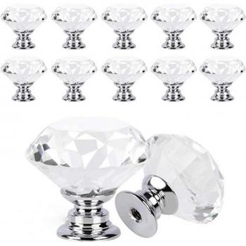 Crystal Glass Cupboard Knobs
