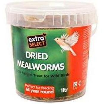 Extra Select Dried Mealworms Bird Treat, 1 Litre