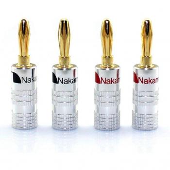 Conectores de altavoz Nakamichi 4mm macho, 24K oro, negro y rojo (12-50 piezas)