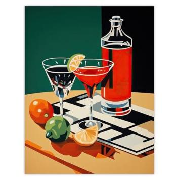 Negroni Cocktail Graphic Design Print