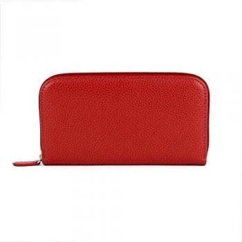 Portafogli Frenchy donna 19x10cm vera pelle rossa Laurige France