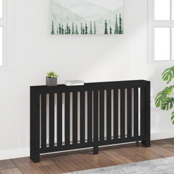 VidaXL 153x19x84 cm Black Radiator Cover Solid Pine
