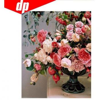 Arte Diamantata 5D DIY: Fiore a Croce 3D con Rosso Brillante 20x30