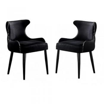Oxford LUX Velvet Upholstered Dining Chairs Set of 2