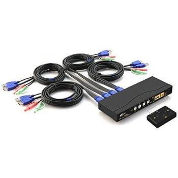 USB 2.0 Hub Audio KVM for Linux/Windows/Mac