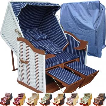 Luxus‑Strandkorb Hülle für Balkon (blau)