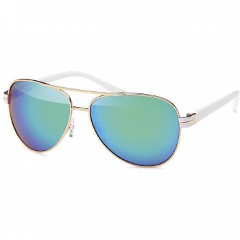 Balinco 17 Damen‑Sonnenbrille Flieger-Style 70er, Weißes Eis