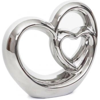 Ceramica Cuori Intrecciati Argento HHG 203