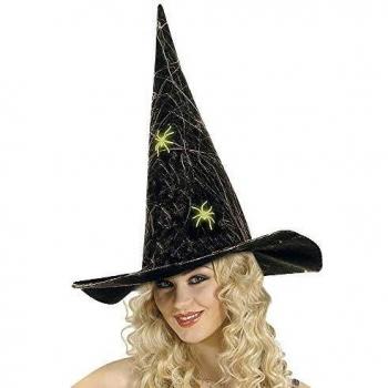 Cappello da Strega con Ragnatele e Ragni per Halloween