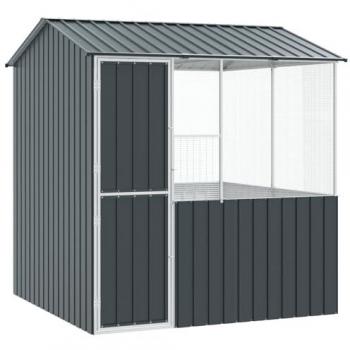 Gabbia per uccelli antracite 215x209x230 cm galvanizzato