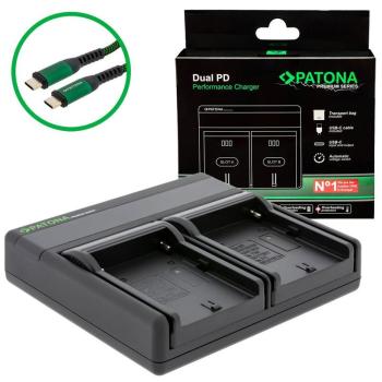 Patona Batterie Ricambio 2 in 1 USB‑C – Nero