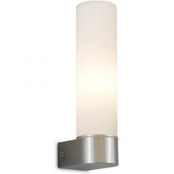 Lámpara de baño Tasso IP44 cromo pulido vidrio tubular opal