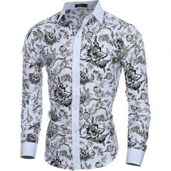 Camisa Masculina Flor de Verano en Talla EE. UU