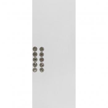 Stradivarius Classic Length Sparkle Earrings – Grey Original Style