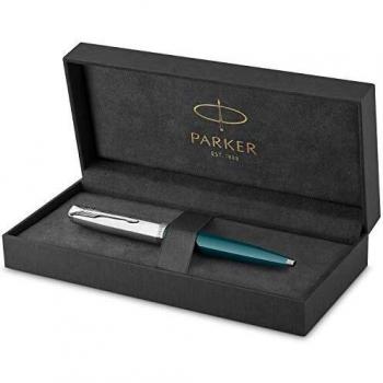 PARKER 51 Stylo Bille, Teal Blue, Capuchon inox poli, Attributs Palladium, Recharge noire pointe moyenne, Coffret cadeau