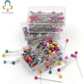 Crafting Pearl Pin Bundle – 100 Colorful Needle Pins with Beads