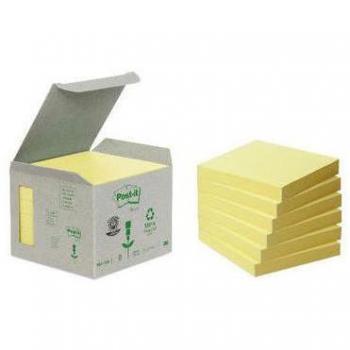 Post-it Recycled Notes 76 mm x 127 mm Canary Yellow (Pack of 16)