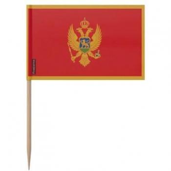 Adhesive Montenegro Flag 6.5cm Bamboo Rods – 100 Pack