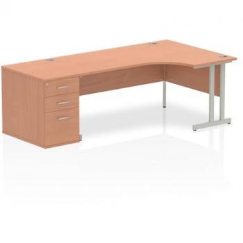 Impulse 1800 Right Hand Cantilever Workstation 800 Pedestal
