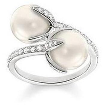 Thomas Sabo Ring Glam & Soul 925 Silber Zirkonia Perle Gr. 54
