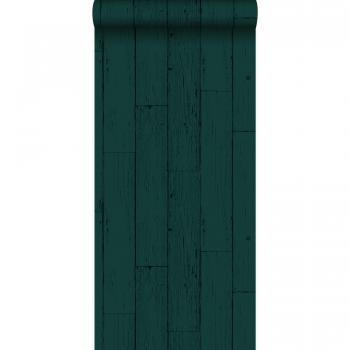 Papier peint intissé bois vert émeraude