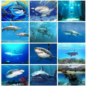 Set DIY 5D : Peintures, Mosaïques, Strass, Requin en Décor