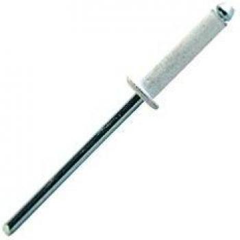 Rivets en acier inoxydable et aluminium avec tête plate blanche, diamètre 4 mm, longueur 16 mm, conditionnement de 250 pièces