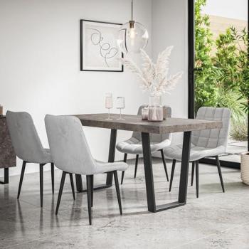 Aria Grey Dining Table with Velvet Chairs