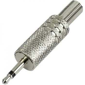 Connecteur jack 2,5 mm mâle droit 2 pôles argent
