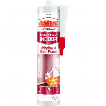 UniBond Indoor Window and Door Frame Silicone, White, 467g