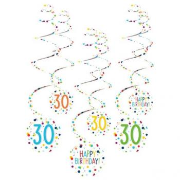 Magni Spiral-Konfetti-Girlanden (30 Stück) – 61 cm Papier